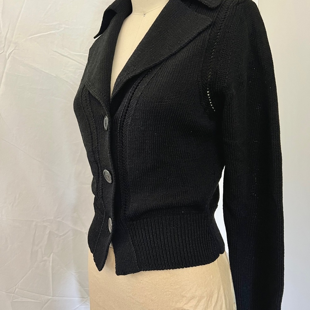 Jan & Carlos Black Button-Up Cardigan